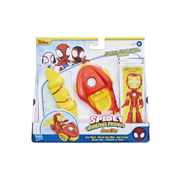 Hasbro Marvel Spidey and His Amazing Friends Iron Man Iron race Action Figure, Vehicle & Accessory