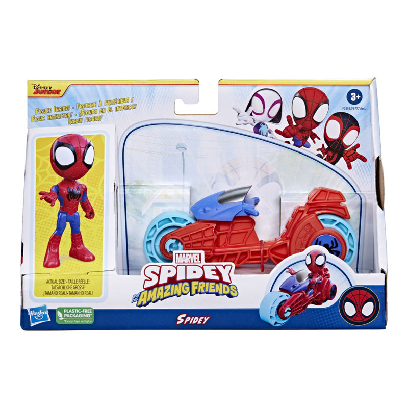 Hasbro Marvel Spidey And His Amazing Friends Spidey 10cm With Motorcycle F7459/F6777