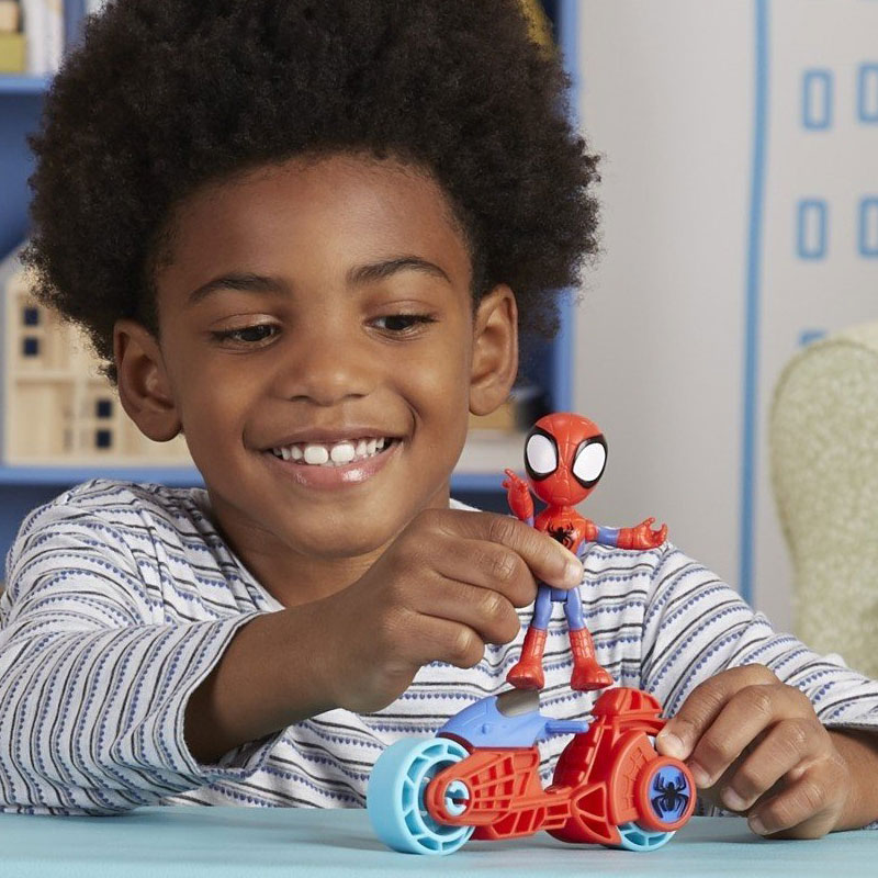 Hasbro Marvel Spidey And His Amazing Friends Spidey 10cm With Motorcycle F7459/F6777