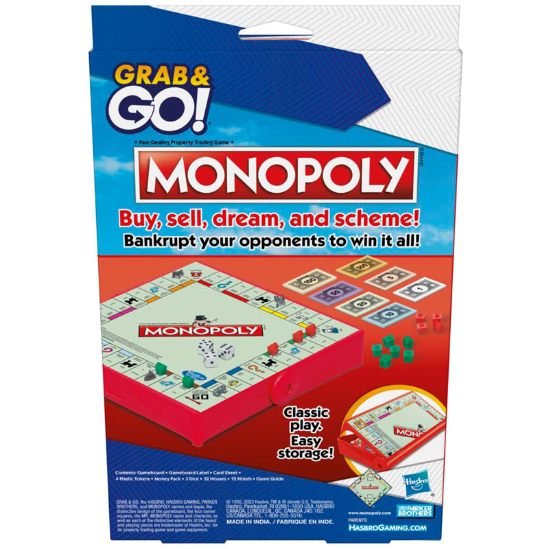 Hasbro Επιτραπέζιο Monopoly Grab & Go F8256
