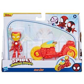 Hasbro Marvel Spidey And His Amazing Friends Iron Man 10cm With Motorcycle