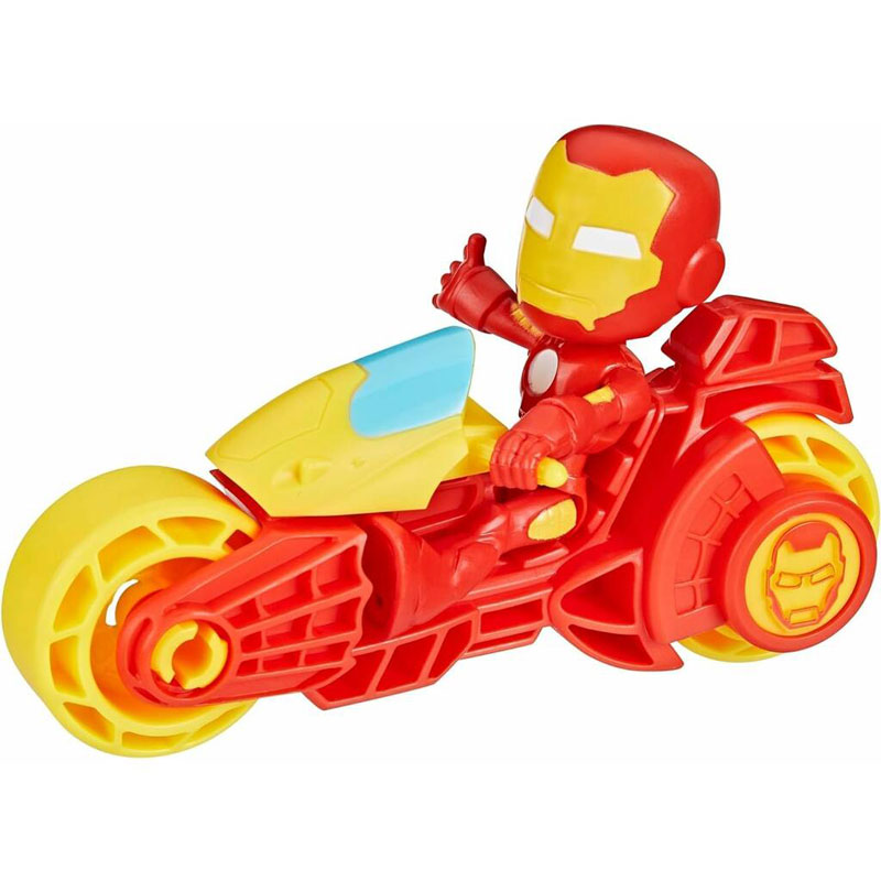 Hasbro Marvel Spidey And His Amazing Friends Iron Man 10cm With Motorcycle