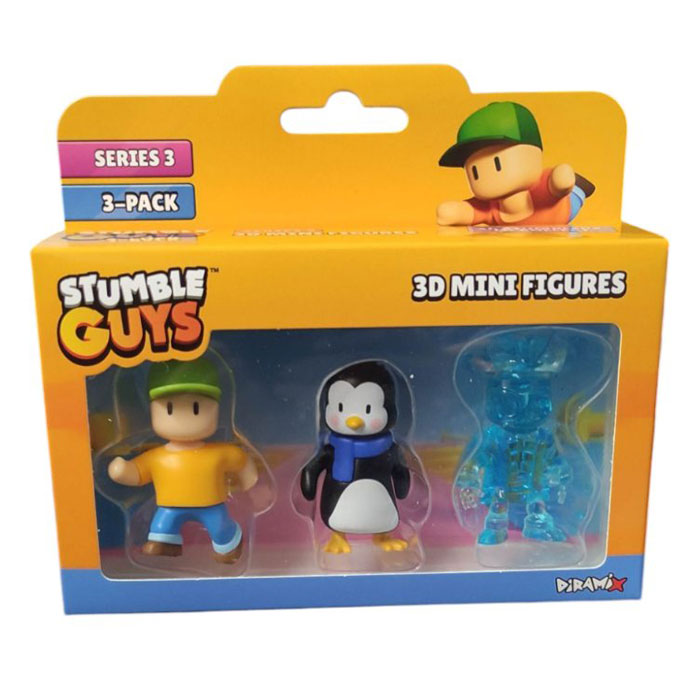 Just Toys Stumble Guys  Series 3 3D Mini Figures 3 Pack Mr. Stumble/Willy Penguin/Capt Diamondheart