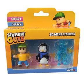 Just Toys Stumble Guys  Series 3 3D Mini Figures 3 Pack Mr. Stumble/Willy Penguin/Capt Diamondheart