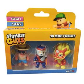 Just Toys Stumble Guys  Series 3 3D Mini Figures 3 Pack Tanner/Oni/Nian Beast