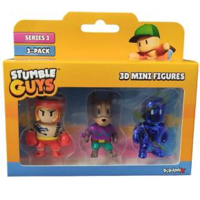 Just Toys Stumble Guys  Series 3 3D Mini Figures 3 Pack Hot Gloves MC Love/Woofer/Orbit
