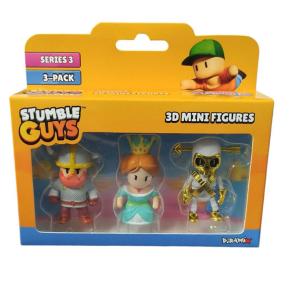 Just Toys Stumble Guys  Series 3 3D Mini Figures 3 Pack Viking Bjorn/Princess/Bonez McBling
