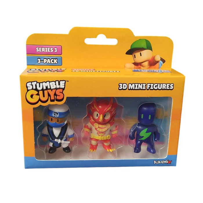 Just Toys Stumble Guys  Series 3 3D Mini Figures 3 Pack Shiro/Phoenix/Bolt