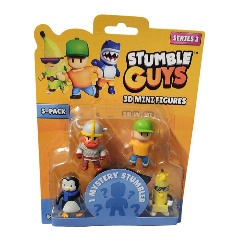 Just Toys Stumble Guys S3 3D Figures Willy Penguin/Viking Bjorn/Mr. Stumble/ Unpeeled+1 Surprise
