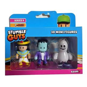 Just Toys Stumble Guys Series 4 3D Mini Figures 3 Pack Cleopatra, Stumblestein & Dead Fred