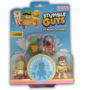 Just Toys Stumble Guys S4 3D Mini Figures 5 Pack Maximus,Pokey Stabbins,Bogey,Cave Guy & Mystery