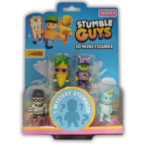 Just Toys Stumble Guys S4 3D Mini Figures 5 Pack Inmate 613, Corn,Abducted Guy, Narwhal & Mystery