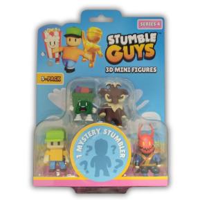 Just Toys Stumble Guys S4 3D Figures 5 Pack Pixel Guy, Hot Trash, Wooly, Onijutsu & Mystery