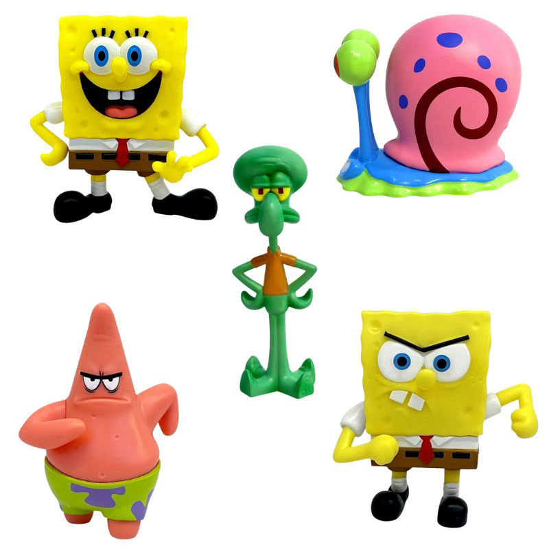 Just Toys SpongeBob Movie 3D Μίνι Φιγούρες SpongeBob 5τμχ-SpongeBob,Gary,Squidward,Patrik,SpongeBob