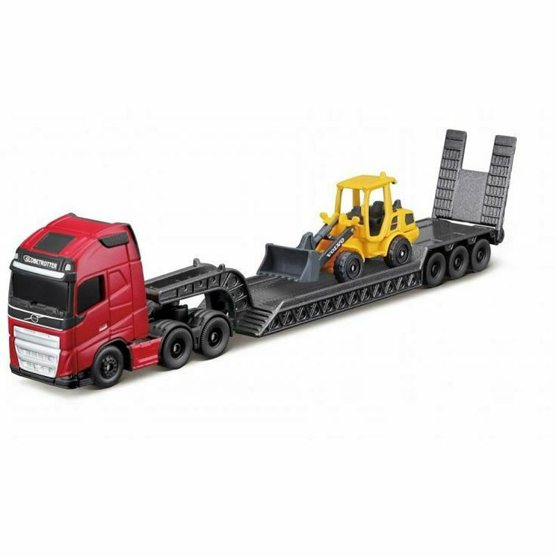 Maisto Fresh Metal Volvo Big Hauler Set Κόκκινη νταλίκα με όχημα μπουλντόζα