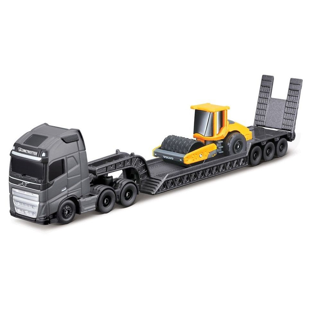 Maisto Fresh Metal Volvo Big Hauler Set Μαύρη Νταλίκα με όχημα Οδοστρωτήρα