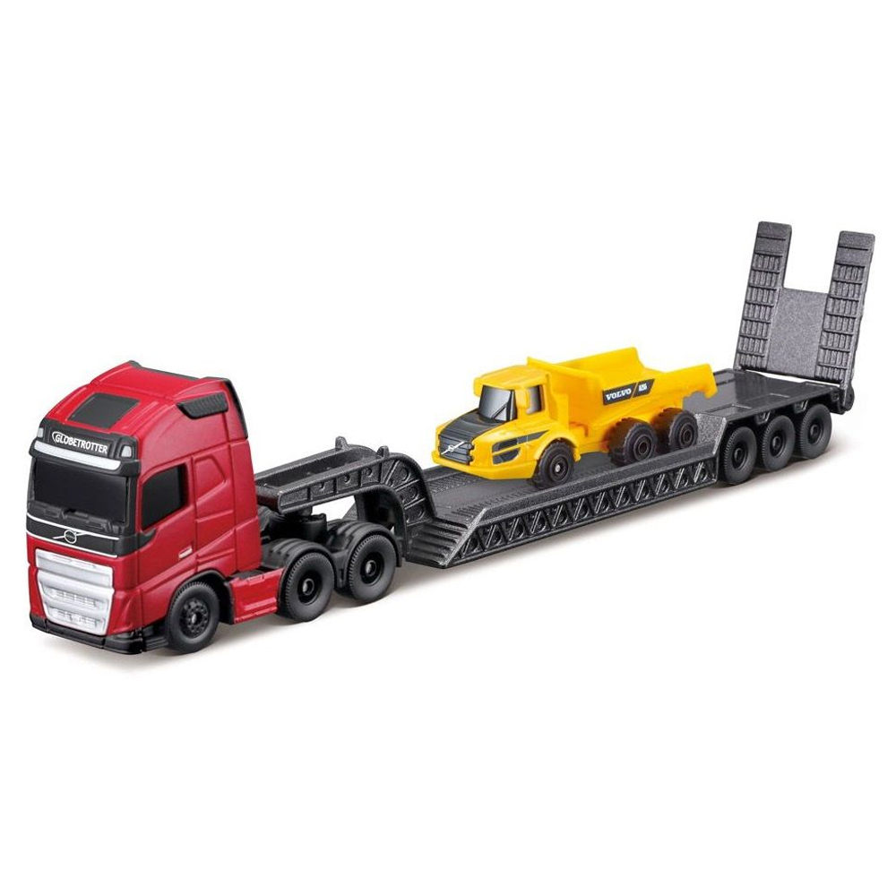 Maisto Fresh Metal Volvo Big Hauler Set Κόκκινη Νταλίκα με όχημα ανατρεπόμενο φορτηγό