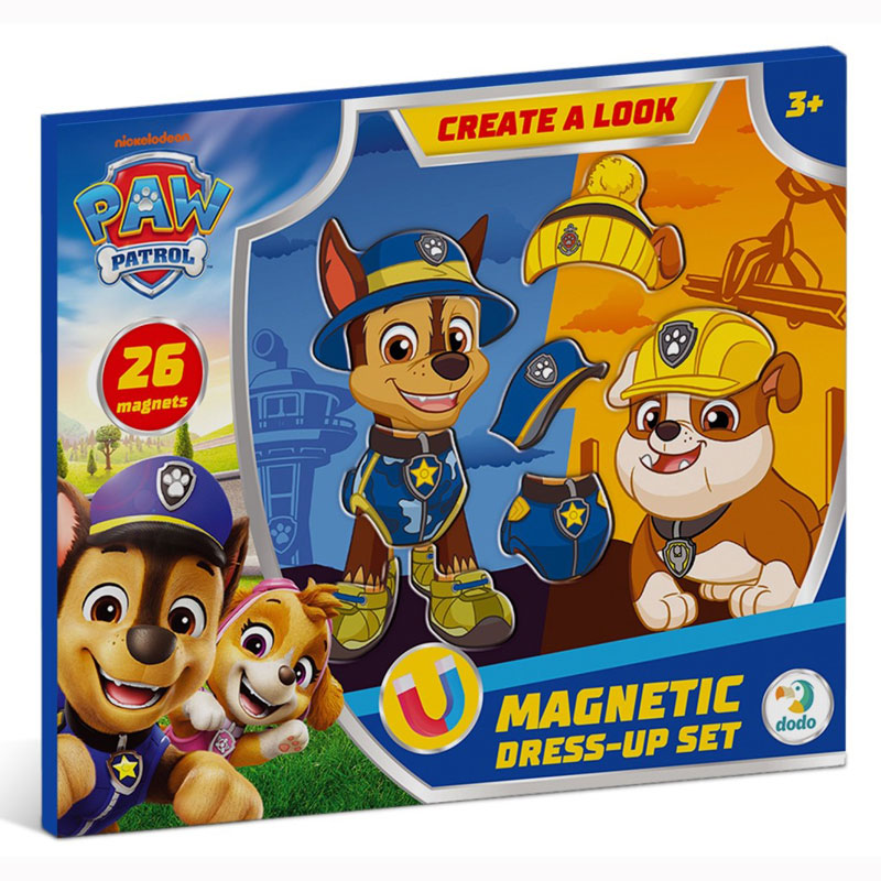 Just Toys Paw Patrol – Chase & Rubble Magnetic Dress-Up Set με 26 μαγνήτες 200698