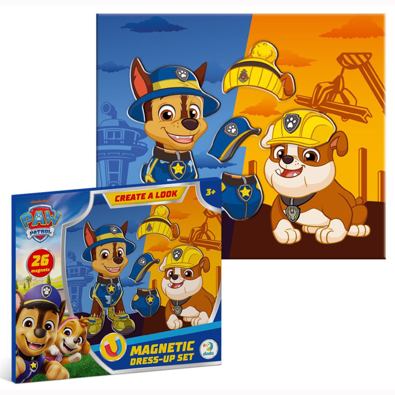 Just Toys Paw Patrol – Chase & Rubble Magnetic Dress-Up Set με 26 μαγνήτες 200698