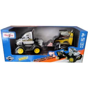 Maisto Builder Zone Quarry Hauler Silver-Yellow