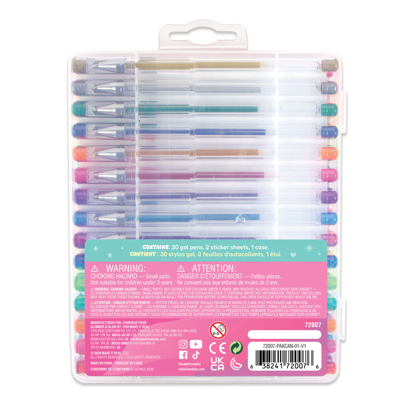 Make It Real Glimmer & Glow™ 30 Gel Pen Set 72007