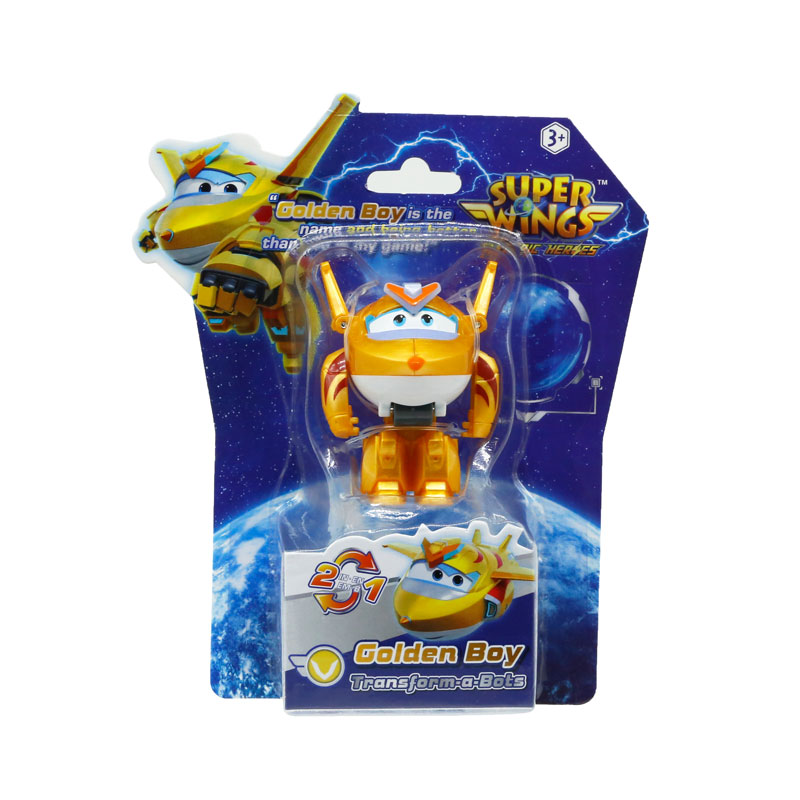Just Toys Super Wings Electric Heroes Transform A Bot 2-in-1 Golden Boy 6cm
