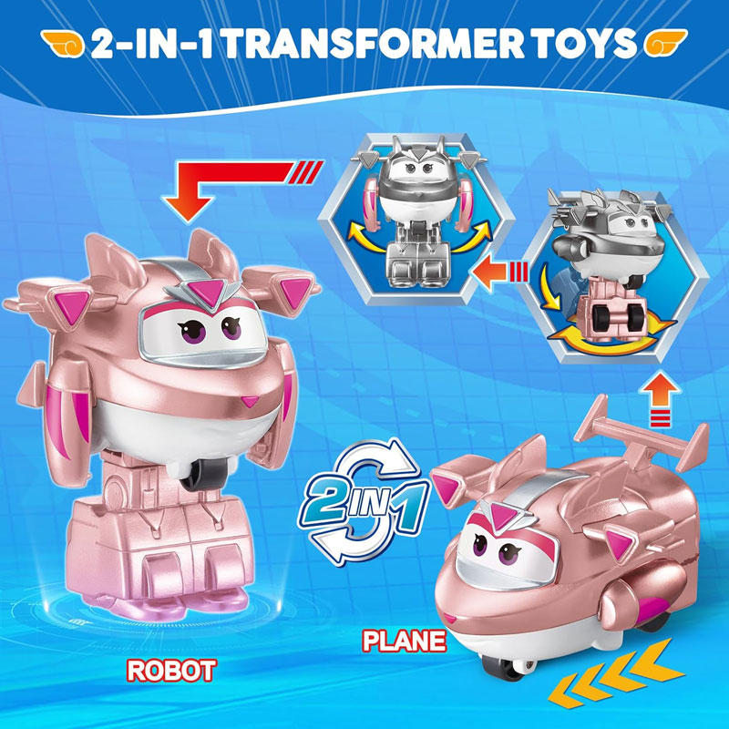 Just Toys Super Wings Electric Heroes Transform A Bot 2-in-1 Golden Girl 6cm
