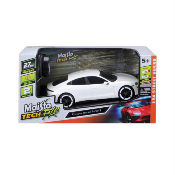 Maisto Tech Street Cars 1:24 RC Porsche Taycan Turbo S - White
