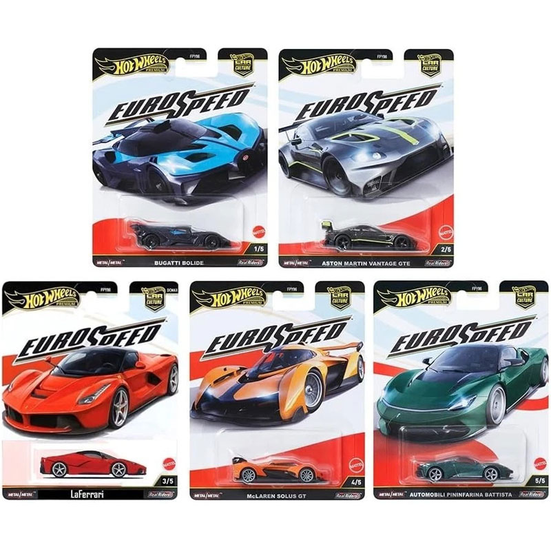 Mattel Hot Wheels Αυτοκινητάκια - Συλλεκτικά Premium Car Culture Euro Speed Σετ των 5 (1-5)