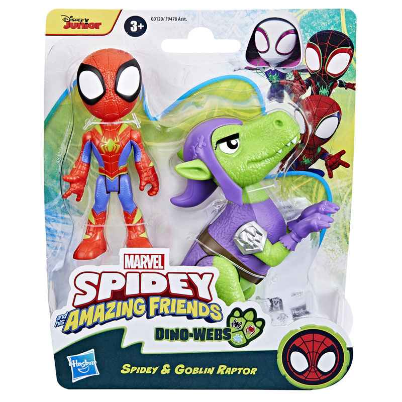 Hasbro Marvel Spidey and His Amazing Friends Dino-Webs - Spidey Goblin Raptor G0120/F9478