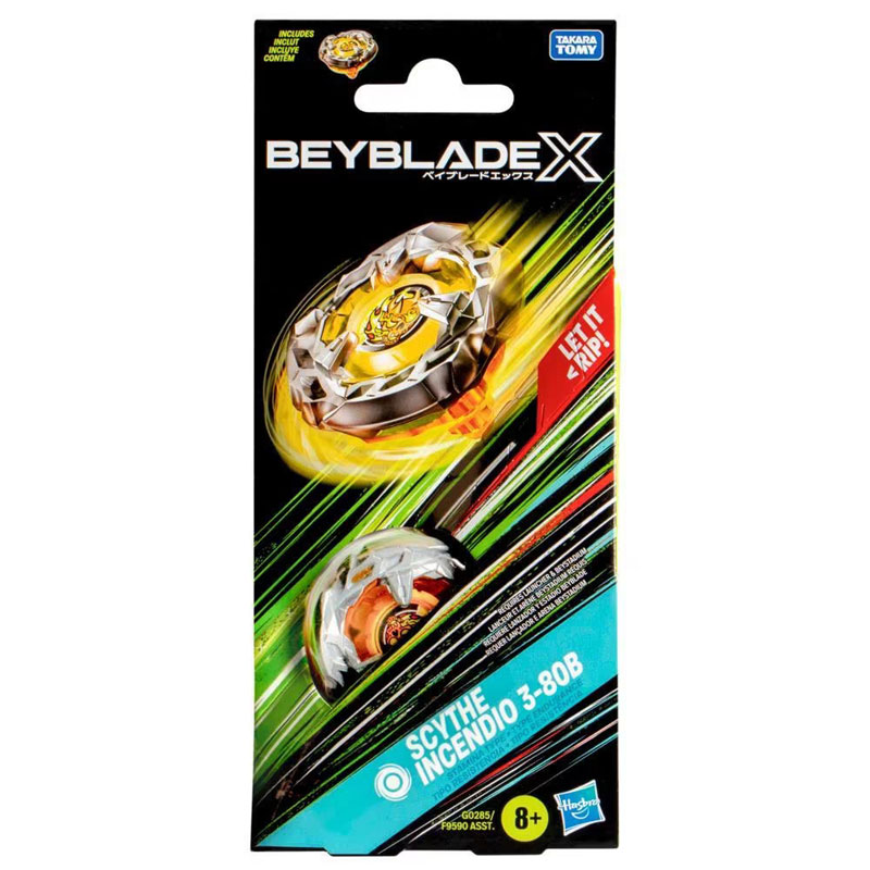 Hasbro Beyblade X Booster Single Top - Scythe Incendio 3-80B Booster Pack Set G0285