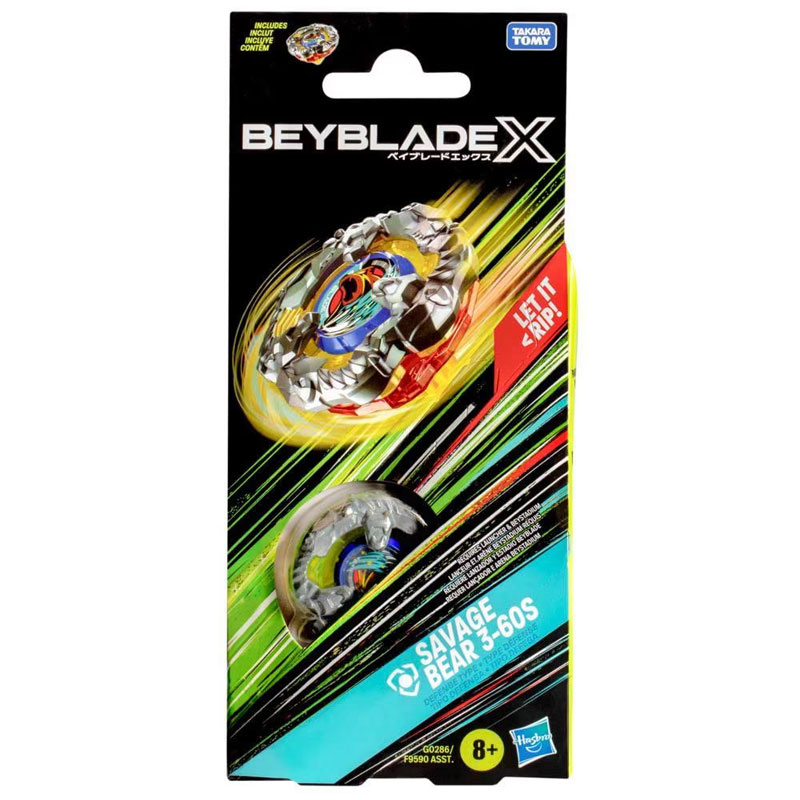 Hasbro Beyblade X Booster Single Top - Savage Bear3-60S Booster Pack Set G0286
