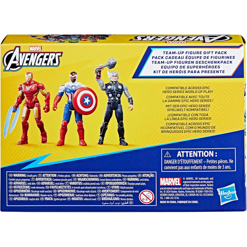 Hasbro Marvel Avengers Epic Hero Series Team-Up Gift Pack Captain America-Thor-Iron Man 10cm G0438