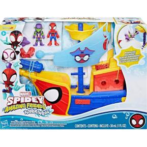 Hasbro Spiderman Spidey And His Amazing Friends Water-Webs Webs Ahoy Bubble Pirate Ship Toy G0666