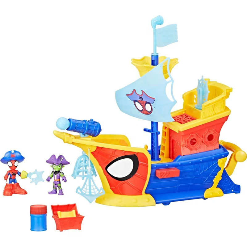Hasbro Spiderman Spidey And His Amazing Friends Water-Webs Webs Ahoy Bubble Pirate Ship Toy G0666
