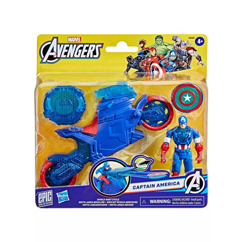 Hasbro Marvel Avengers Action Figure Captain America 10cm Shield-Shot Cycle Vehicle G0889