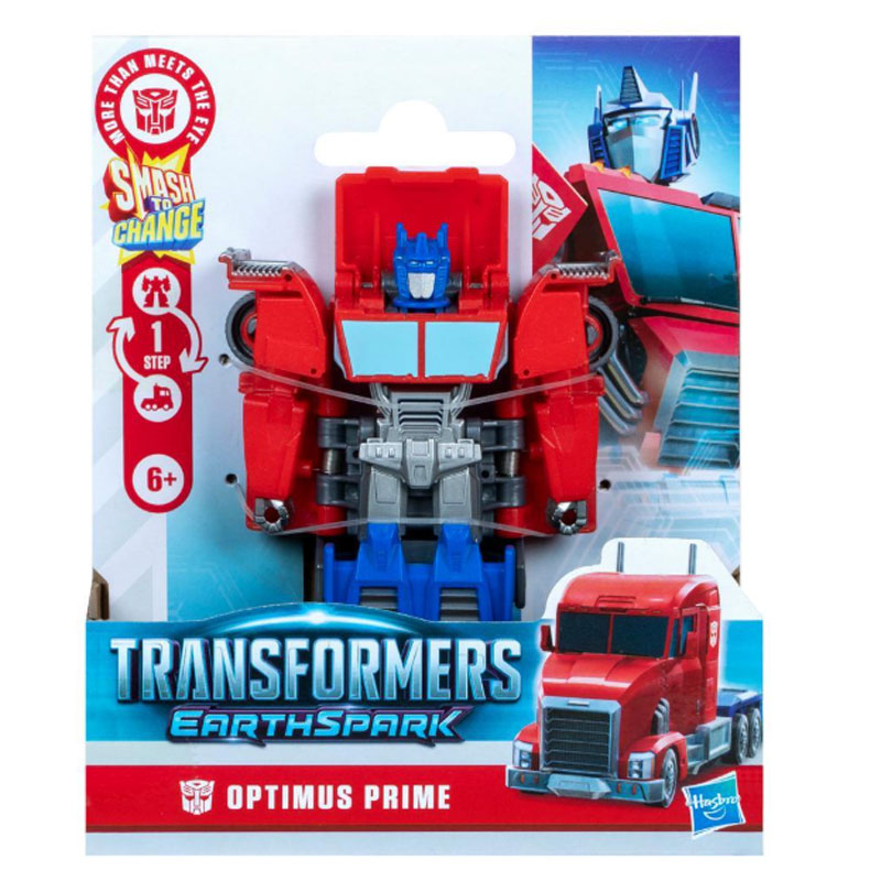 Hasbro Transformers: Earthspark 1 Step Smash Changers - Optimus Prime Action Figure 10cm G0994