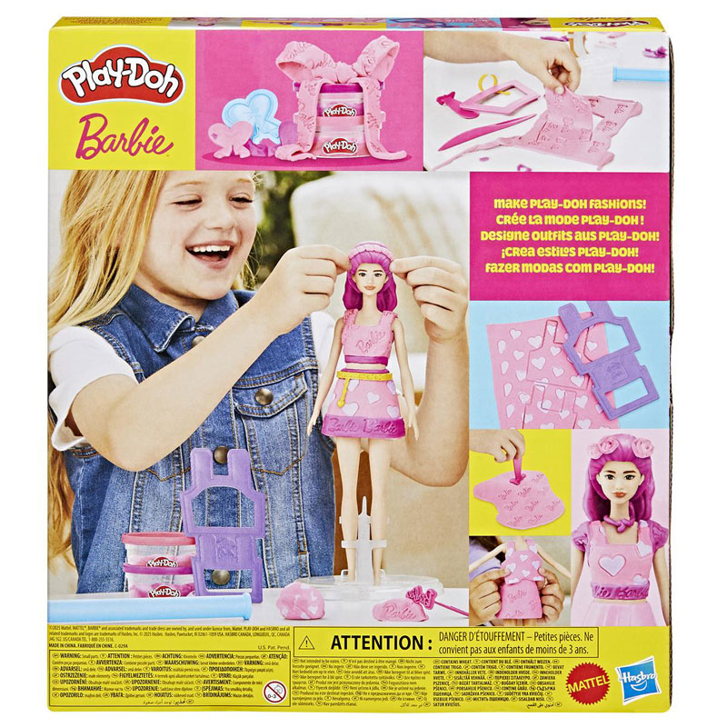 Hasbro Play-Doh Barbie Designer Hearts and Hair Doll 30cm Set