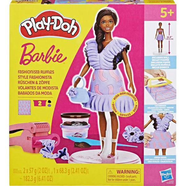 Hasbro Play-Doh Barbie Designer Fashionista Ruffles Doll 30cm Set