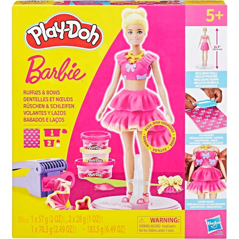 Hasbro Play-Doh Barbie Designer Ruffles & Bows Doll 30cm Set