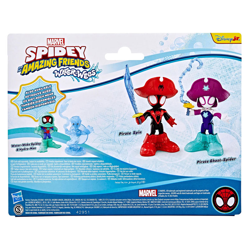 Hasbro Marvel Spidey And His Amazing Friends Water-Webs Pirate Ghost-Spider & Pirate Spin