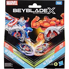 Hasbro Beyblade X Marvel Collab Multipack Captain America 4-70GB vs Red Hulk 1-80R