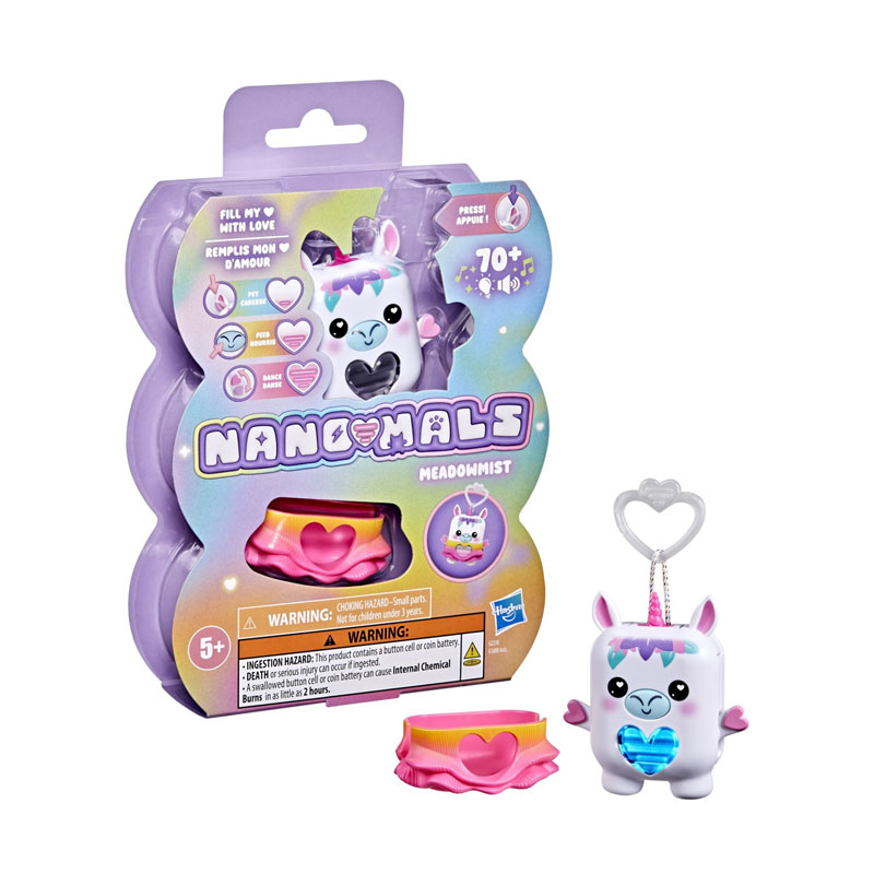 Hasbro Nano-mals Ηλεκτρονικό Κατοικίδιο Τσέπης - Meadowmist White Unicorn