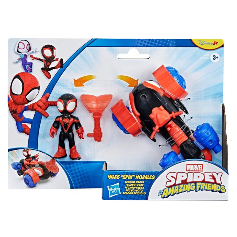 Hasbro Marvel Spidey and His Amazing Friends Miles 'Spin' Morales Techno Racer Vehicle