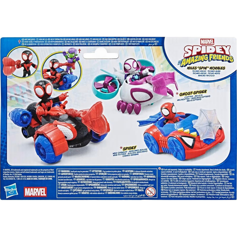 Hasbro Marvel Spidey and His Amazing Friends Miles 'Spin' Morales Techno Racer Vehicle