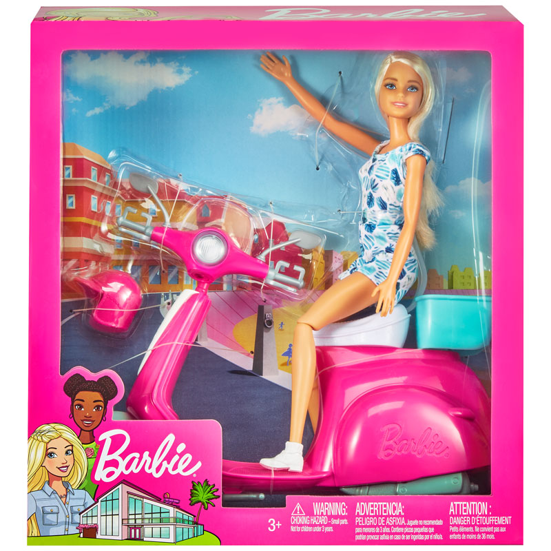 Mattel Barbie Scooter & Doll GBK85