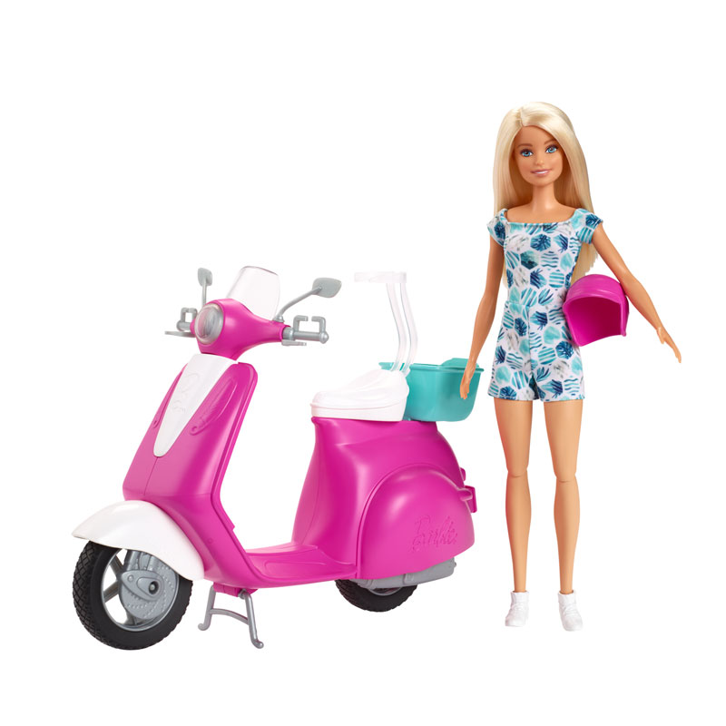Mattel Barbie Scooter & Doll GBK85