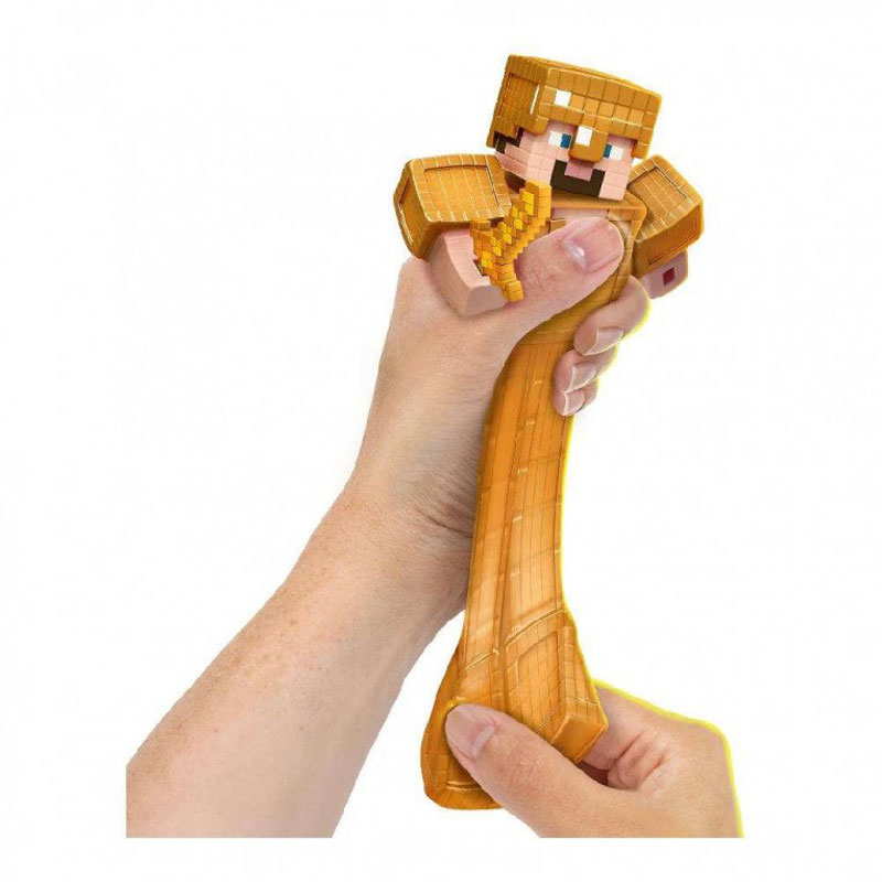 Giochi Preziosi Goo Jit Zu Stretchy Φιγούρα Minecraft 12cm Gold Armor Steve