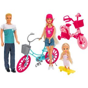 Globo Fashion dolls 3pcs Οικογένεια Olly Κούκλες με ποδήλατο 40845