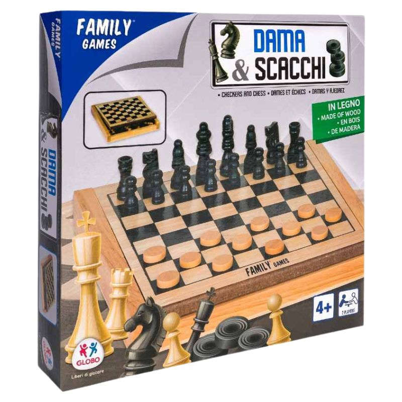 Globo Ξύλινο Επιτραπέζιο Σκάκι/Ντάμα